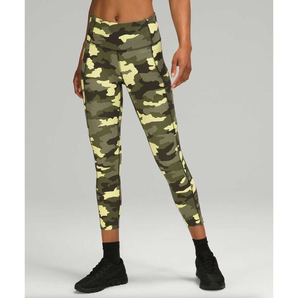 LULULEMON Fast and Free High Rise Crop 23 Heritage 365 Camo